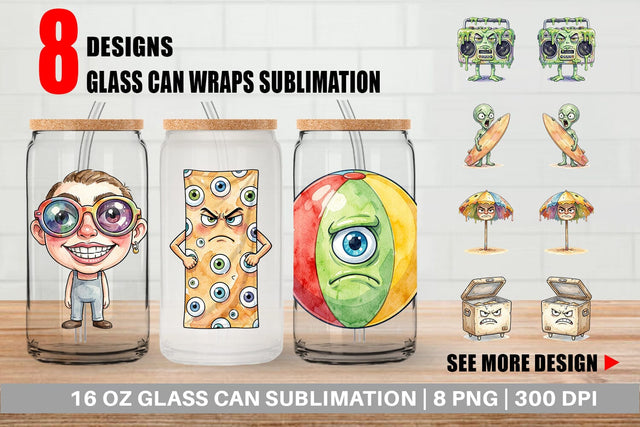 Glass Can Sarcastic Beach Gear Sublimation artnoy 