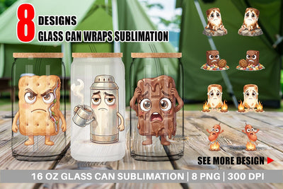 Glass Can Sarcastic Camp Food Watercolor SVG artnoy 