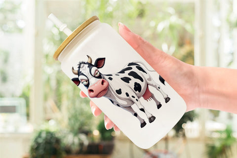 Glass Can Sarcastic Cow Sublimation artnoy 