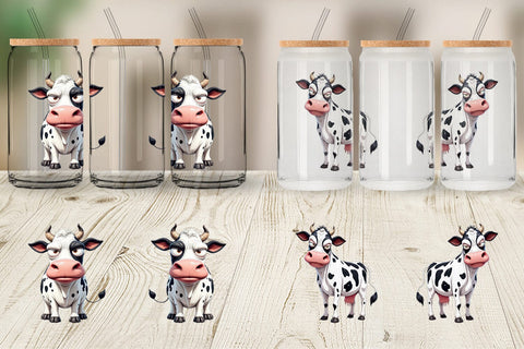 Glass Can Sarcastic Cow Sublimation artnoy 