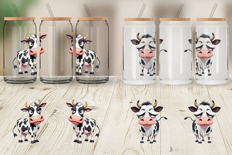 Glass Can Sarcastic Cow Sublimation artnoy 