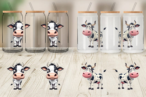 Glass Can Sarcastic Cow Sublimation artnoy 