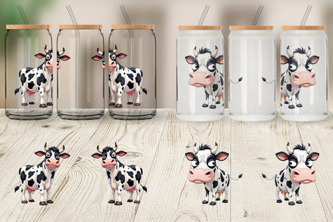Glass Can Sarcastic Cow Sublimation artnoy 