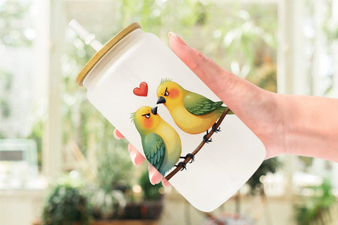 Glass Can Sarcastic Cupid Watercolor Funny Anti-Valentine Sublimation artnoy 
