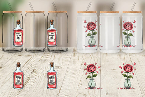 Glass Can Sarcastic Cupid Watercolor Funny Anti-Valentine Sublimation artnoy 