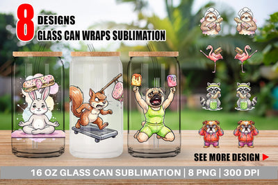 Glass Can Sarcastic Diet Logic Sweet Watercolor Sublimation artnoy 