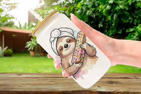 Glass Can Sarcastic Diet Logic Sweet Watercolor Sublimation artnoy 