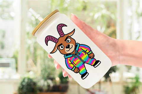 Glass Can Sarcastic Groovy Critters Sublimation artnoy 