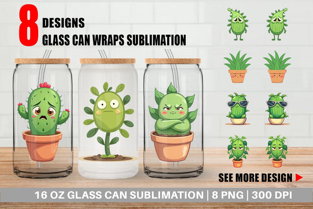 Glass Can Sarcastic Houseplants Sublimation artnoy 