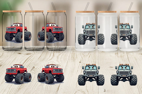 Glass Can Sarcastic Monster Trucks Sublimation artnoy 