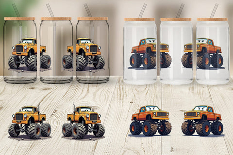 Glass Can Sarcastic Monster Trucks Sublimation artnoy 