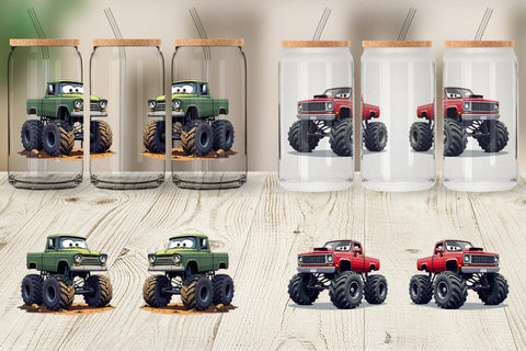 Glass Can Sarcastic Monster Trucks Sublimation artnoy 