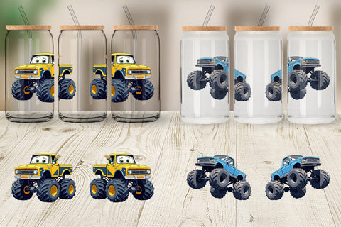 Glass Can Sarcastic Monster Trucks Sublimation artnoy 