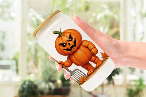 Glass Can Sarcastic Pumpkins Sublimation artnoy 