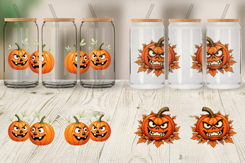 Glass Can Sarcastic Pumpkins Sublimation artnoy 