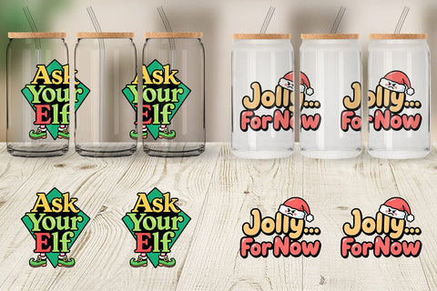 Glass Can Sarcastic Santa Quotes Sublimation artnoy 