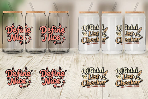 Glass Can Sarcastic Santa Quotes Sublimation artnoy 