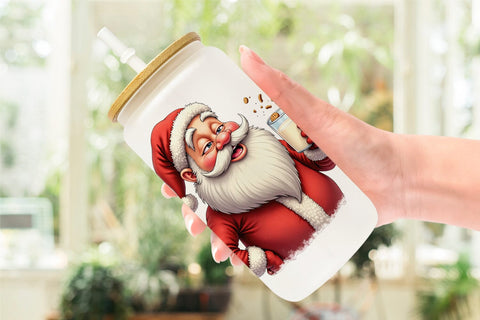 Glass Can Sarcastic Santa Sublimation artnoy 