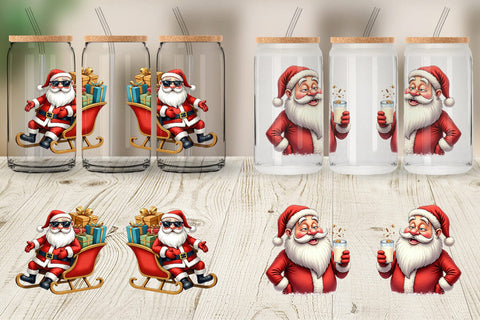 Glass Can Sarcastic Santa Sublimation artnoy 