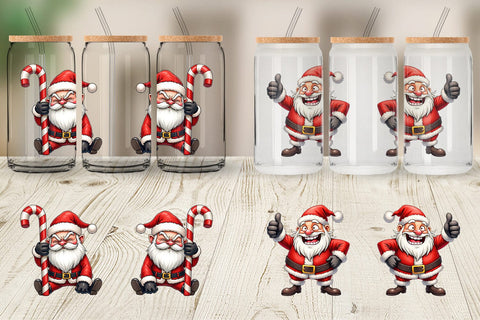 Glass Can Sarcastic Santa Sublimation artnoy 