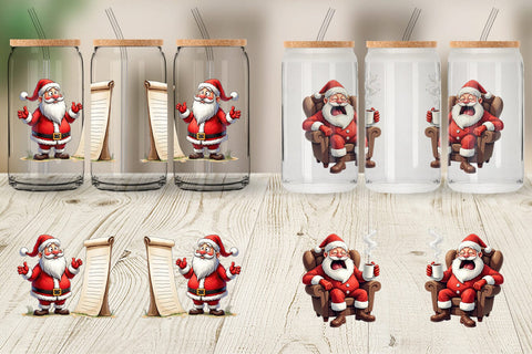 Glass Can Sarcastic Santa Sublimation artnoy 