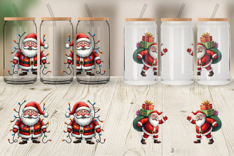 Glass Can Sarcastic Santa Sublimation artnoy 