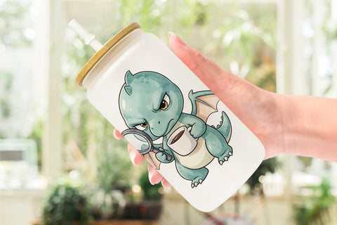 Glass Can Sarcastic Sassy Baby Dinosaur Sublimation artnoy 