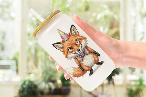 Glass Can Sarcastic Sassy Patriotic Animals Sublimation artnoy 