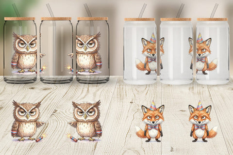Glass Can Sarcastic Sassy Patriotic Animals Sublimation artnoy 