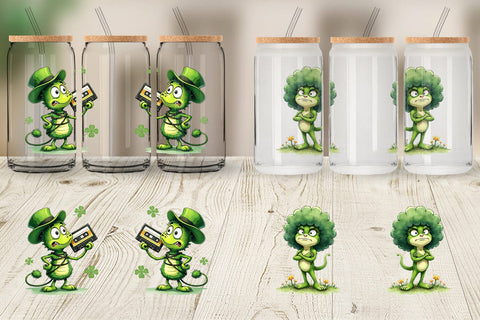 Glass Can Sarcastic Shamrock Sublimation artnoy 