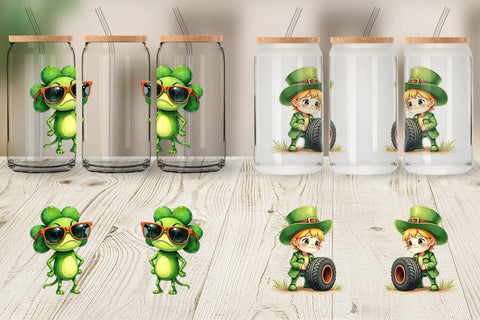 Glass Can Sarcastic Shamrock Sublimation artnoy 