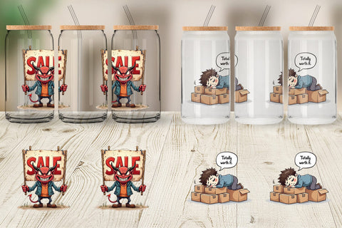 Glass Can Sarcastic Shopper Sublimation artnoy 