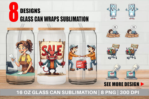 Glass Can Sarcastic Shopper Sublimation artnoy 