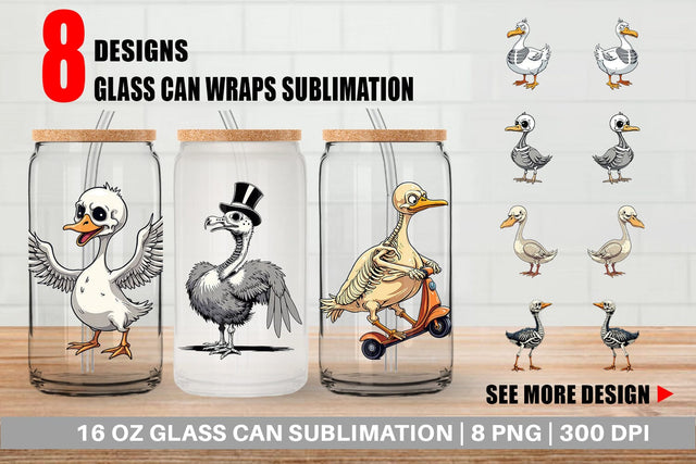 Glass Can Sarcastic Skelegoose Sublimation artnoy 