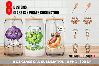 Glass Can Sarcastic Spooky Summer Snacks Sublimation artnoy 