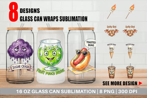 Glass Can Sarcastic Spooky Summer Snacks Sublimation artnoy 