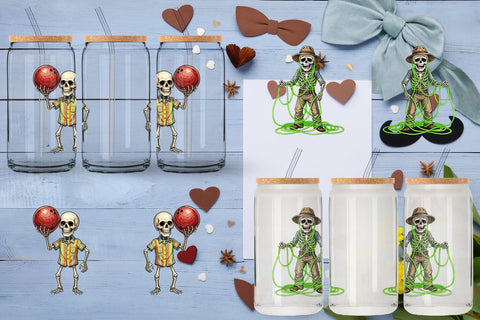 Glass Can Sarcastic Sports Dad Bone Watercolor Sublimation artnoy 