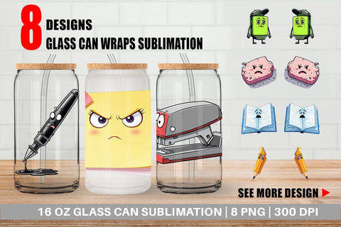 Glass Can Sarcastic Study Buddies Sublimation artnoy 