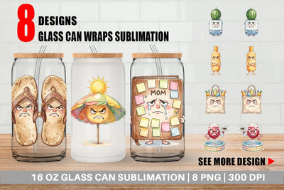 Glass Can Sarcastic Summer Gear Vibes Sublimation artnoy 