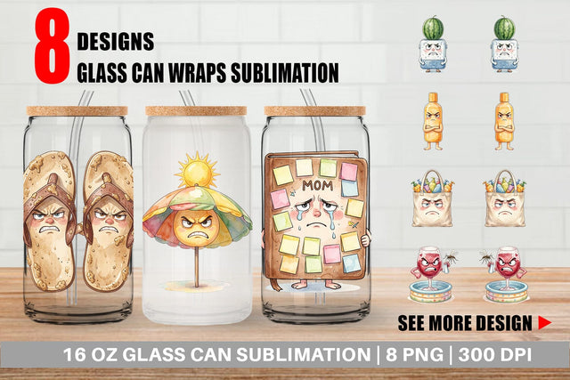 Glass Can Sarcastic Summer Gear Vibes Sublimation artnoy 