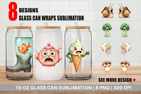 Glass Can Sarcastic Surreal Cuties Sublimation artnoy 