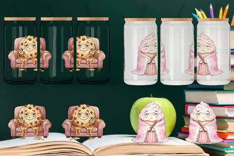 Glass Can Sarcastic Teacher Snack Watercolor Sublimation artnoy 