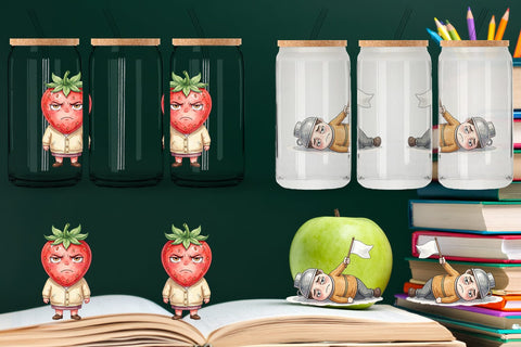 Glass Can Sarcastic Teacher Snack Watercolor Sublimation artnoy 