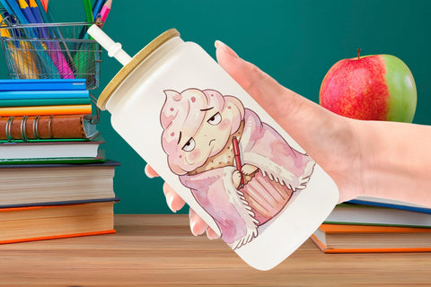 Glass Can Sarcastic Teacher Snack Watercolor Sublimation artnoy 