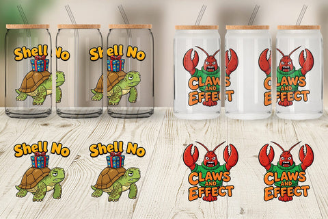 Glass Can Sarcastic Tropical Animal Christmas Quotes Sublimation artnoy 