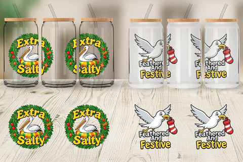 Glass Can Sarcastic Tropical Animal Christmas Quotes Sublimation artnoy 