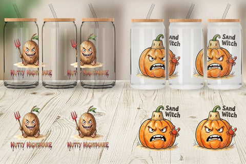 Glass Can Sarcastic Tropical Fruit Pumpkin Sublimation artnoy 