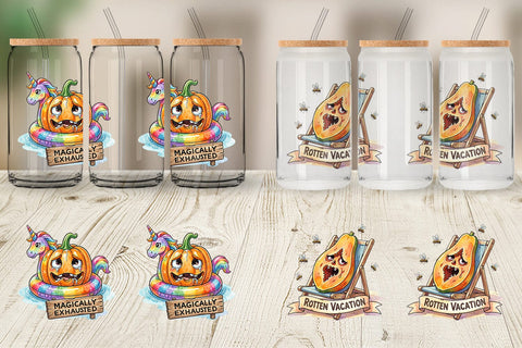 Glass Can Sarcastic Tropical Fruit Pumpkin Sublimation artnoy 