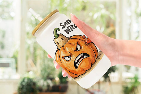 Glass Can Sarcastic Tropical Fruit Pumpkin Sublimation artnoy 