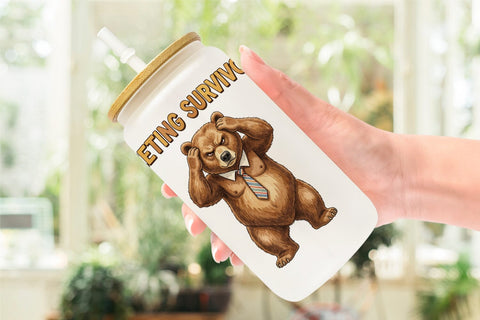 Glass Can Sarcastic Work Burnout Vintage Sublimation artnoy 
